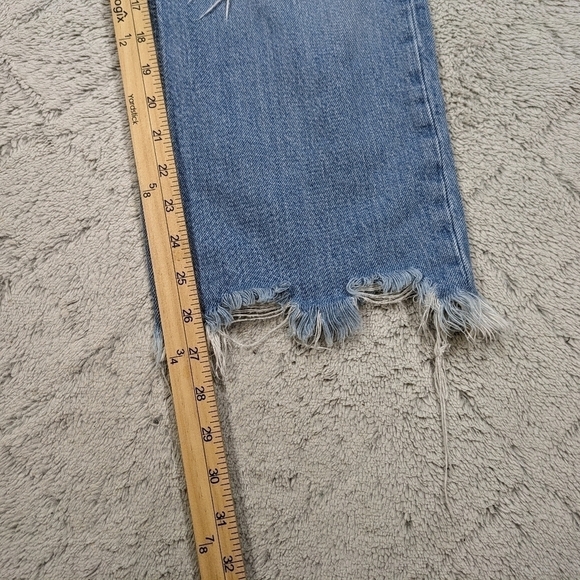 Free People Jeans Women's 29 Blue Light Stone Maggie Straight Distressed Cotton - Picture 8 of 10